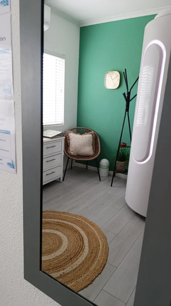 TanCan tanning pod in a modern indoor tanning room at Absolute Beauty Brackenfell